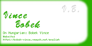 vince bobek business card